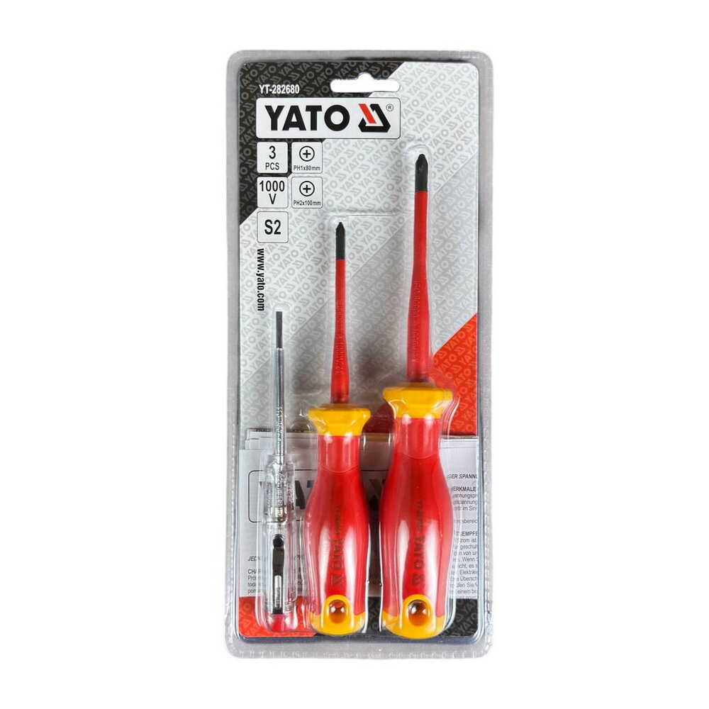 Набор отверток диэлектрических YATO 1000 V + индикатор ( YT-282680 )